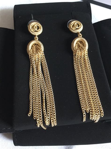 chanel fringe earring